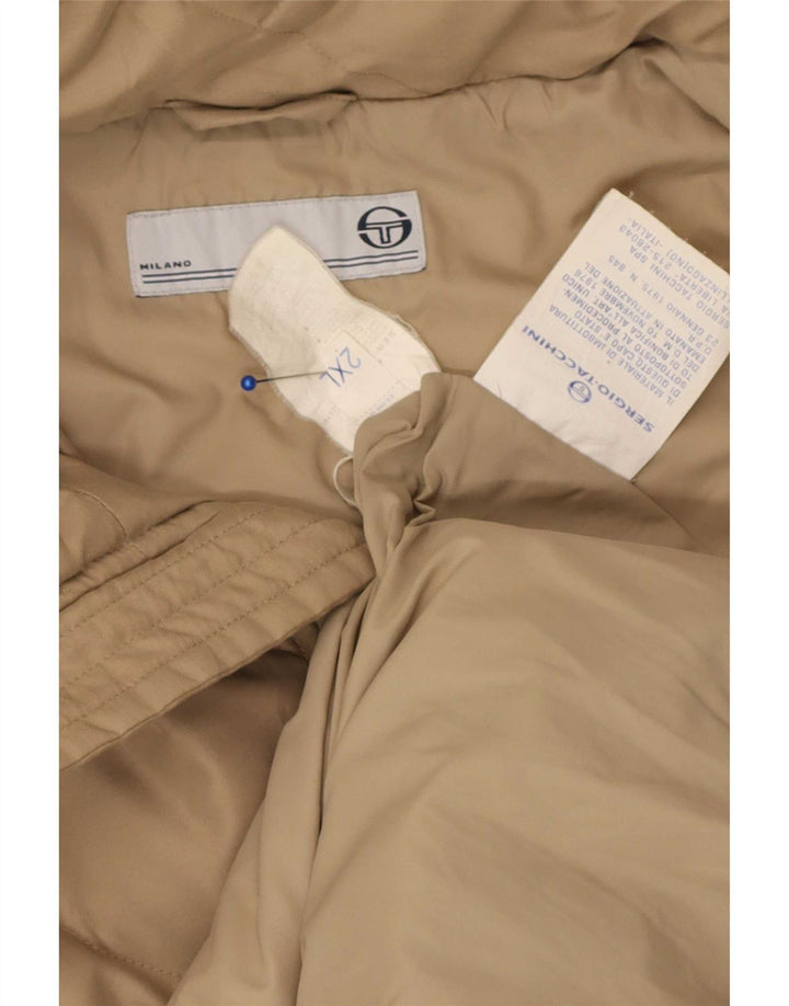Мужская стеганая куртка с капюшоном Sergio Tacchini UK 44 2XL бежевый полиэстер