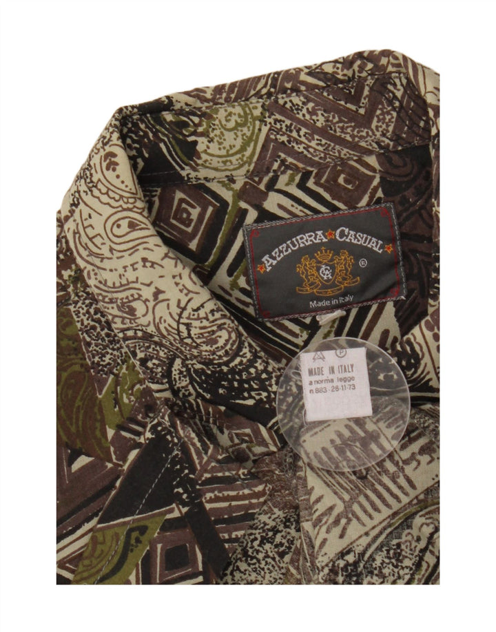 Azzurra Мужская рубашка с абстрактным узором, большая зеленая вискоза