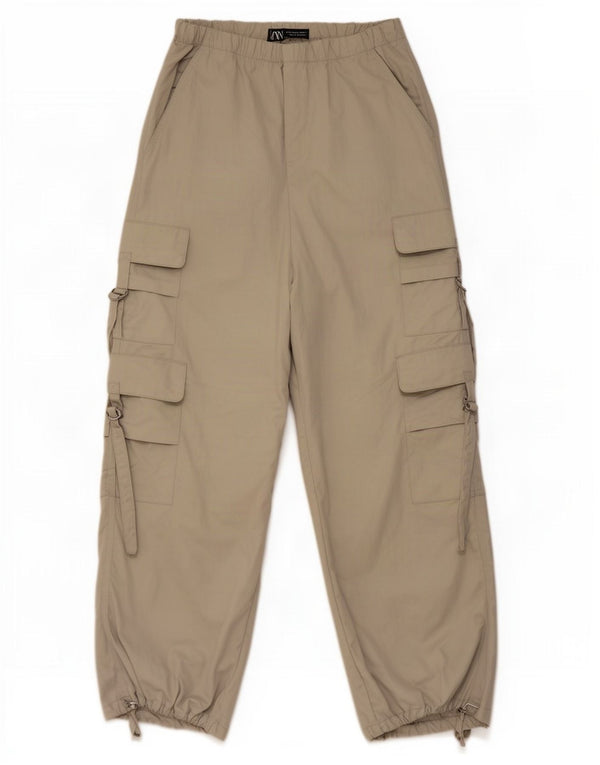 Женские брюки-карго Zara XS W24 L29, серый полиэстер