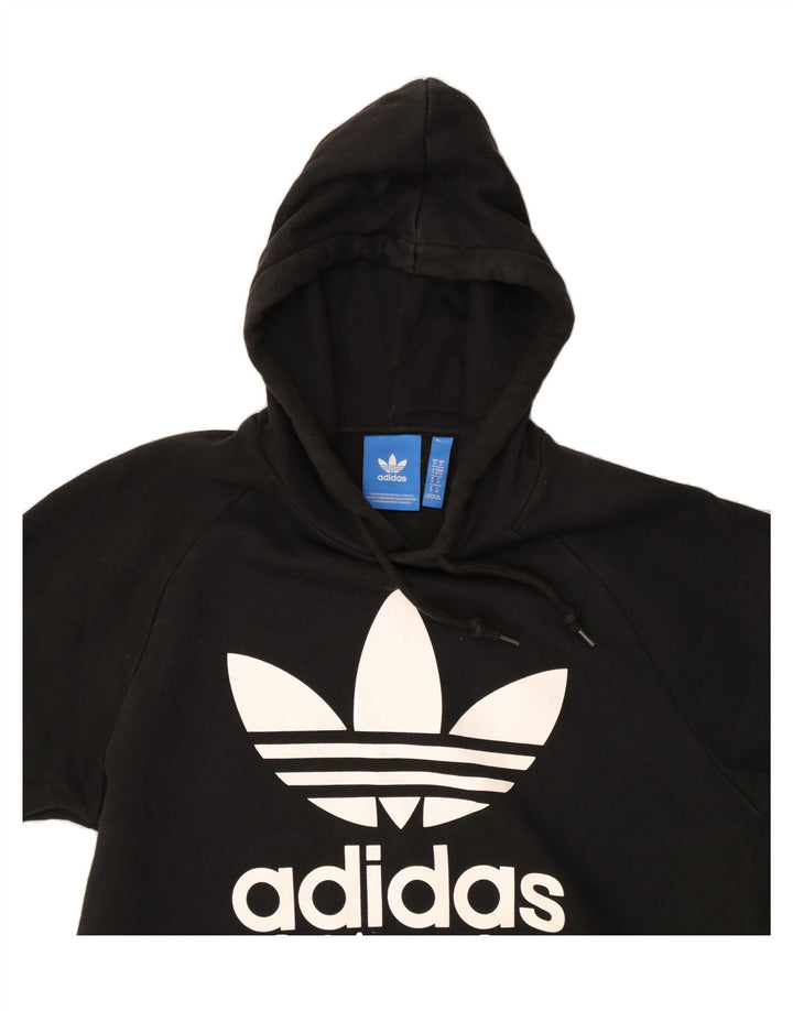 ADIDAS Mens Graphic Hoodie Jumper Medium Black Cotton Vintage Adidas and Second-Hand Adidas from Messina Hembry 