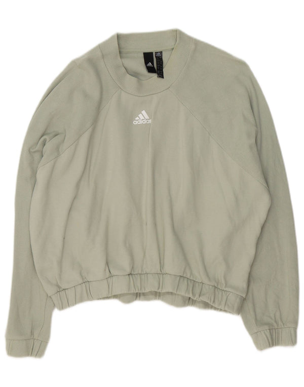 Женский джемпер оверсайз Adidas UK 16/18, большой зеленый хлопок
