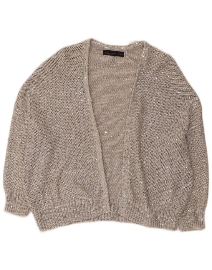 Женский открытый кардиган с рукавами 3/4 MARKS & SPENCER UK 14, большой серый цвет