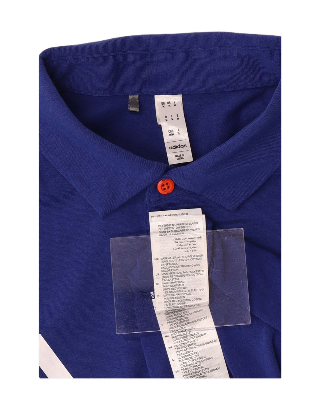 ADIDAS Mens UEFA Champions League Polo Shirt Medium Blue Polyester Vintage Adidas and Second-Hand Adidas from Messina Hembry 
