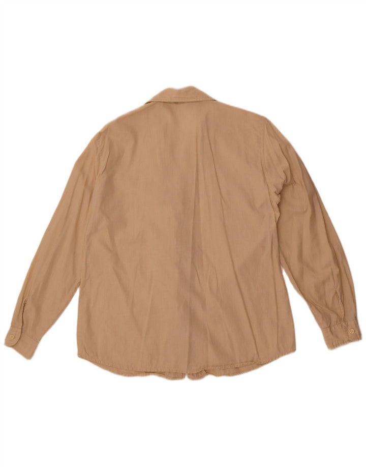 Женская рубашка Benetton UK 14 средний бежевый хлопок