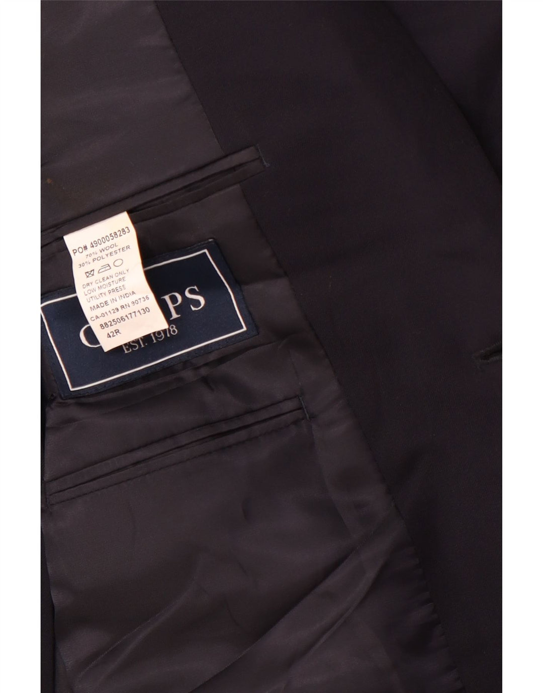 Мужской удлиненный пиджак Chaps на 2 пуговицах, Великобритания, 42 XL, темно-синий, шерстяной