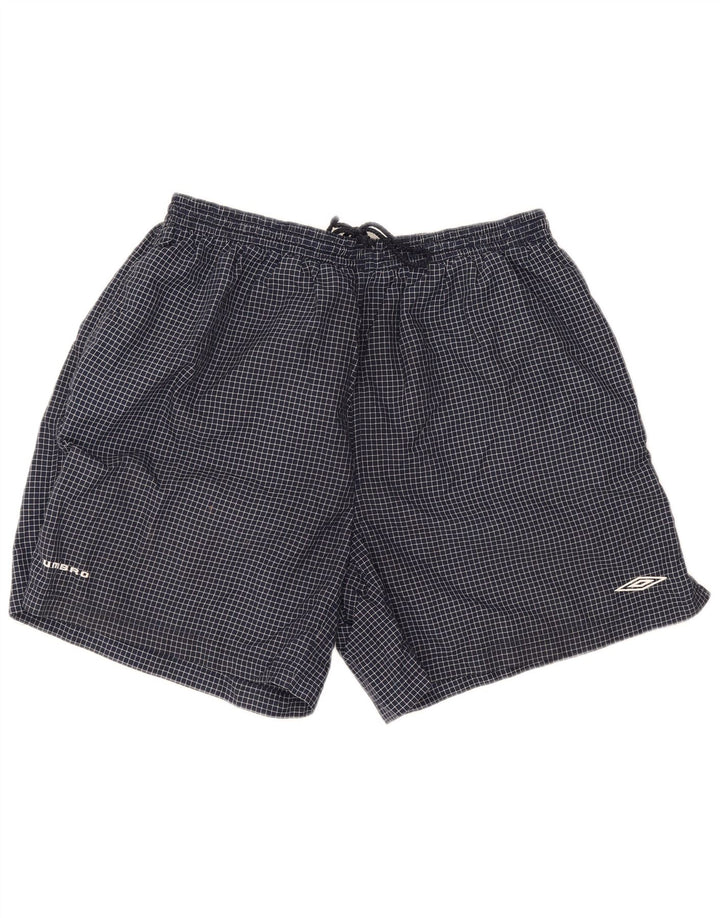 Мужские спортивные шорты Umbro 2XL, темно-синие, нейлон в клетку