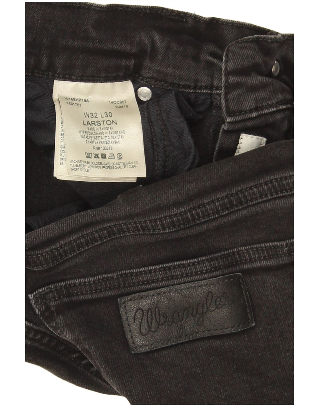 Мужские зауженные джинсы Wrangler Larston W32 L30, серый хлопок