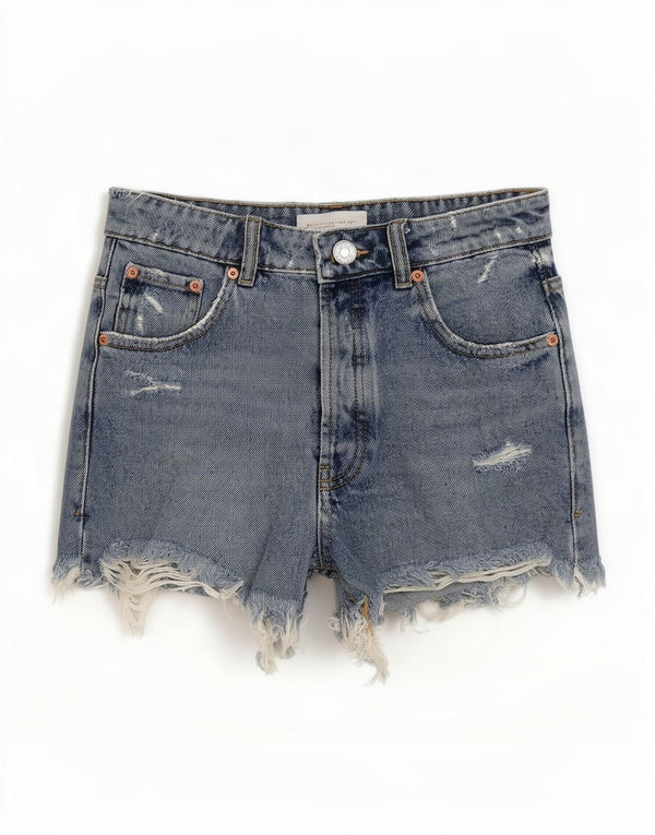 Женские джинсовые шорты Zara EU 34 2XS W24, синие, хлопок