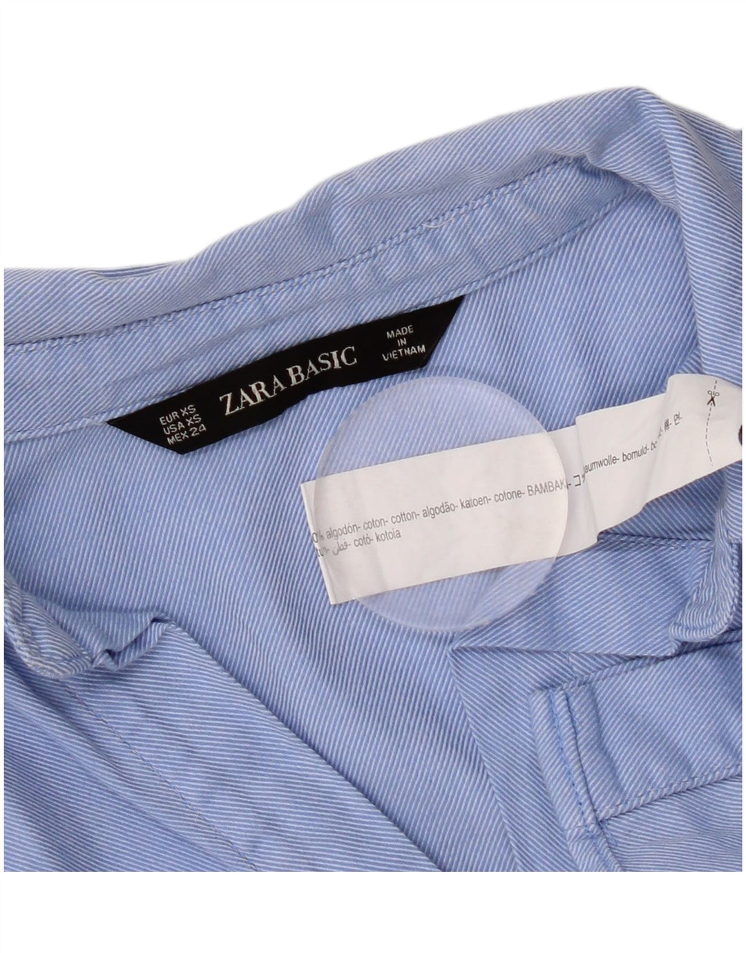 Женская рубашка оверсайз Zara UK 6 XS, синяя, хлопок