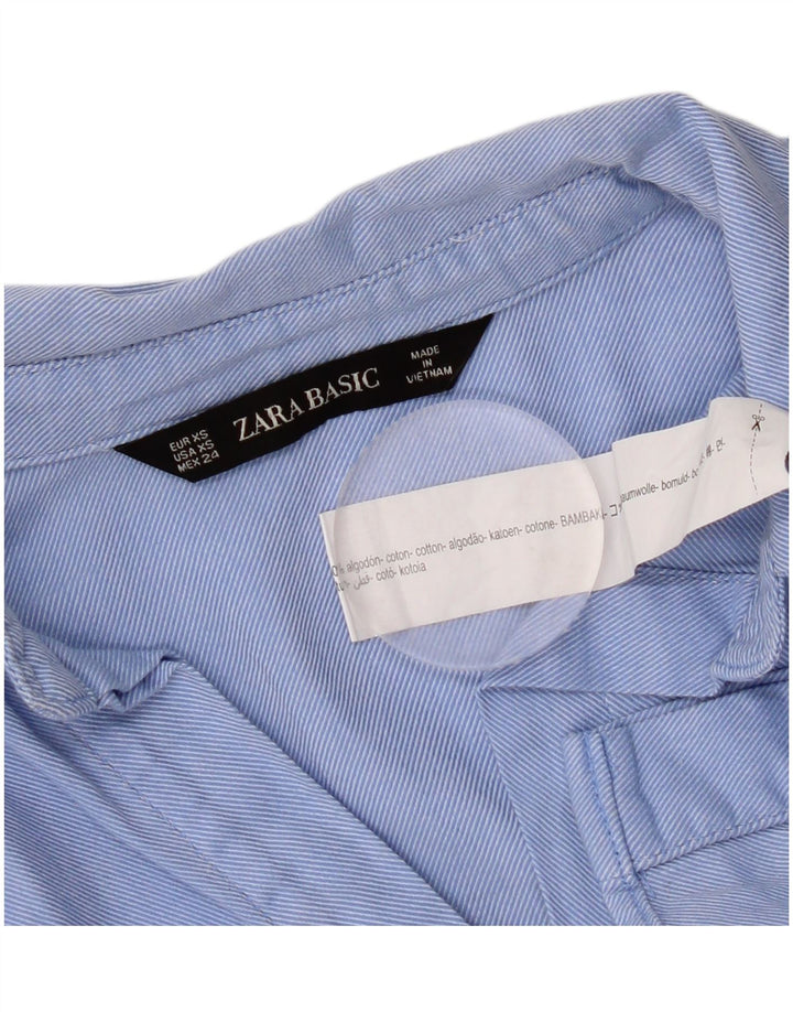 Женская рубашка оверсайз Zara UK 6 XS, синяя, хлопок