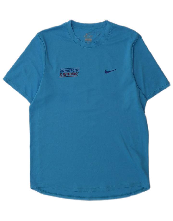 Мужская футболка с графическим принтом Nike Dri Fit, маленький синий цвет