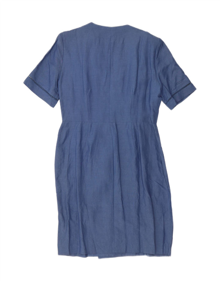 Винтажное женское платье с запахом IT 50 XL синее