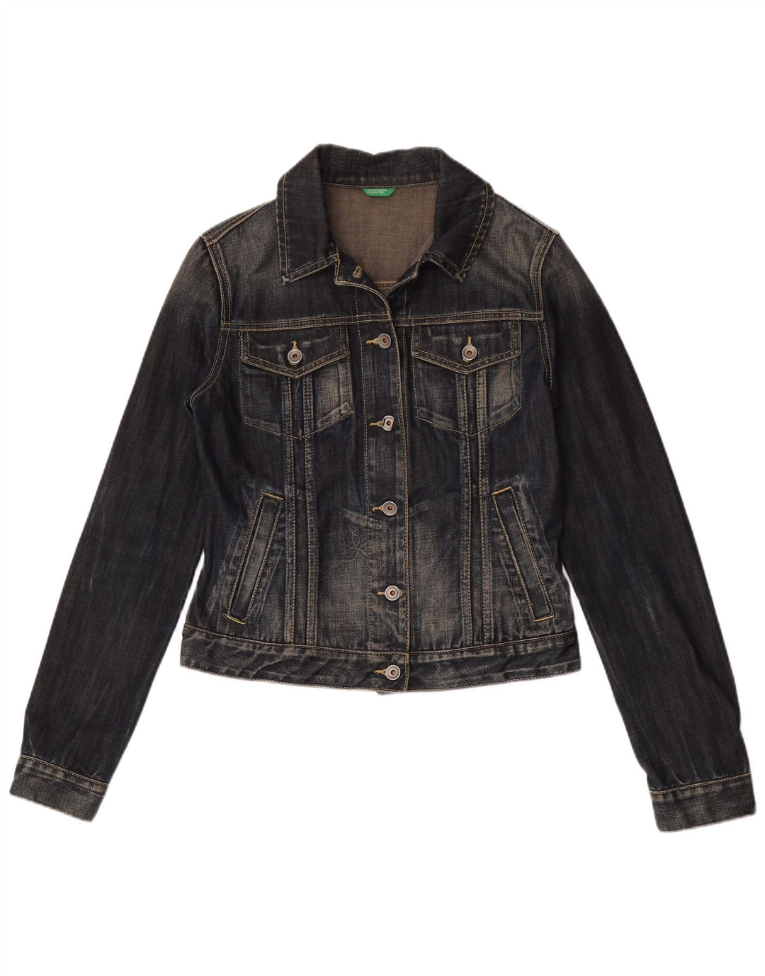 Женская джинсовая куртка Benetton UK 12 Medium Navy Blue
