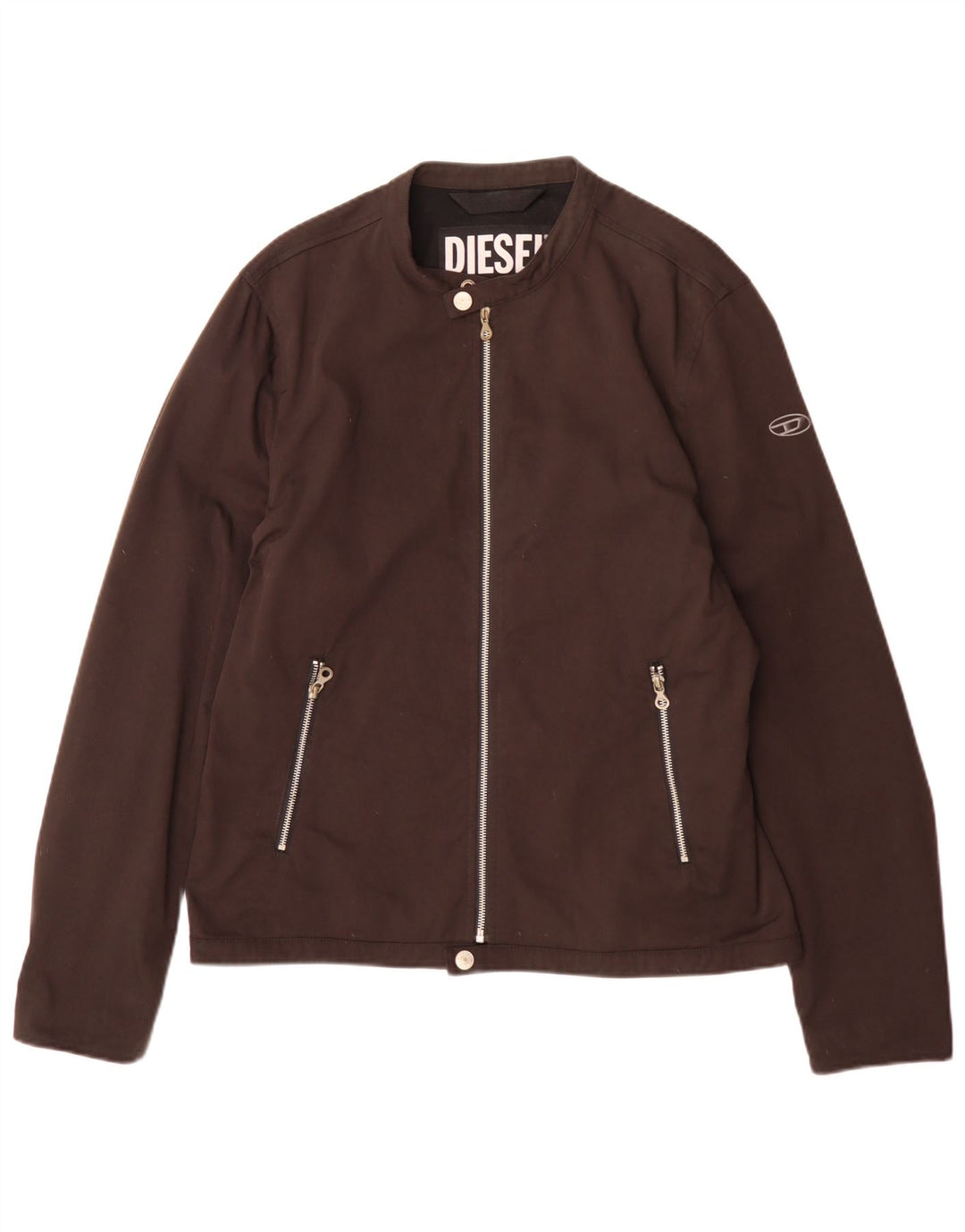 Мужская куртка-бомбер Diesel UK 40, большая, коричневая, нейлон