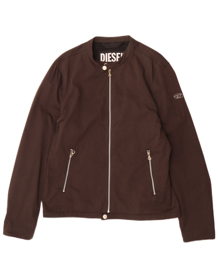 Мужская куртка-бомбер Diesel UK 40, большая, коричневая, нейлон