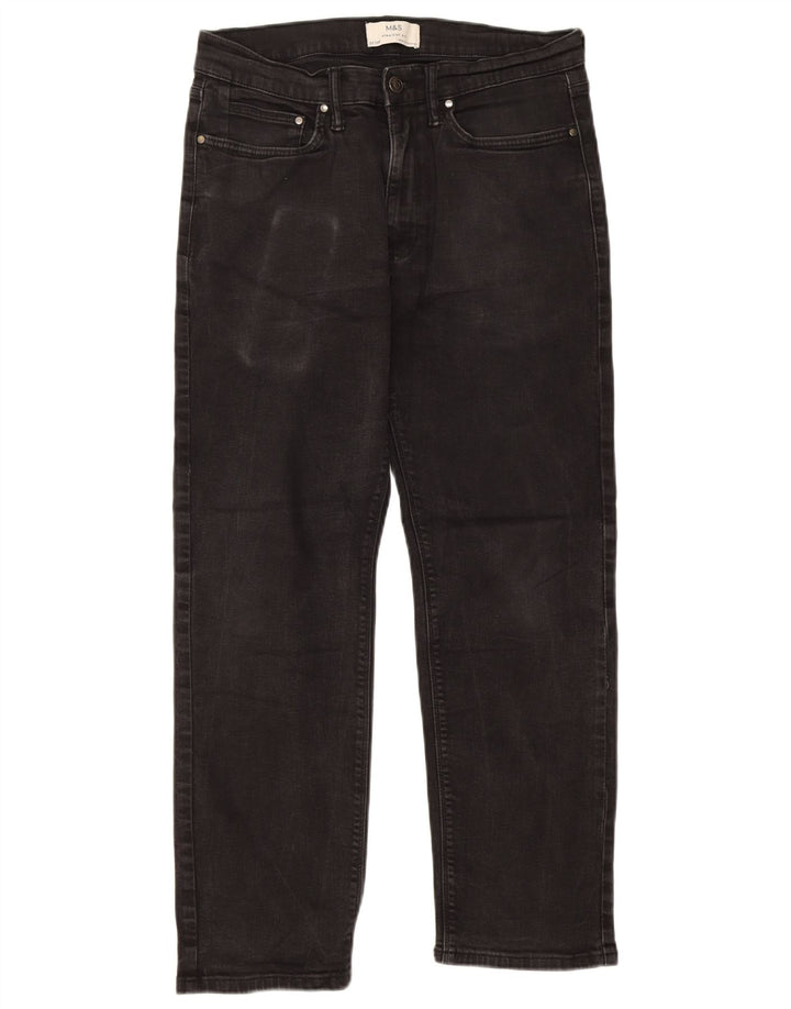 Мужские прямые джинсы Marks & Spencer W32 L29, черный хлопок