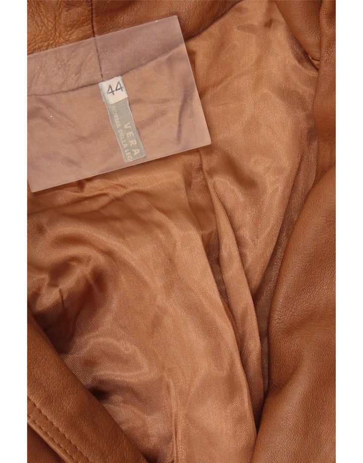 Мужская кожаная куртка в стиле милитари VINTAGE UK 44 2XL коричневая кожа