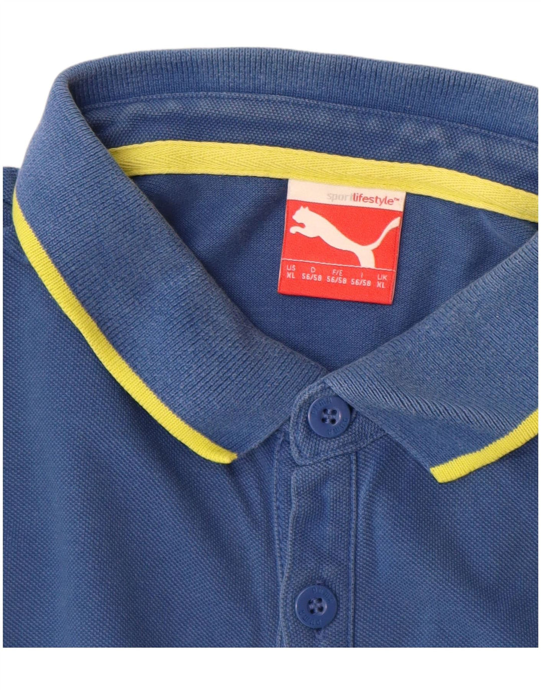 Мужская рубашка-поло Puma XL, синяя, хлопок