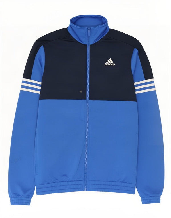 Мужская спортивная куртка Adidas UK 38/40, средний синий полиэстер с цветными блоками
