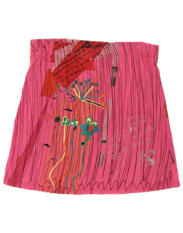 Женская мини-юбка с рисунком Desigual Medium W34 Розовая