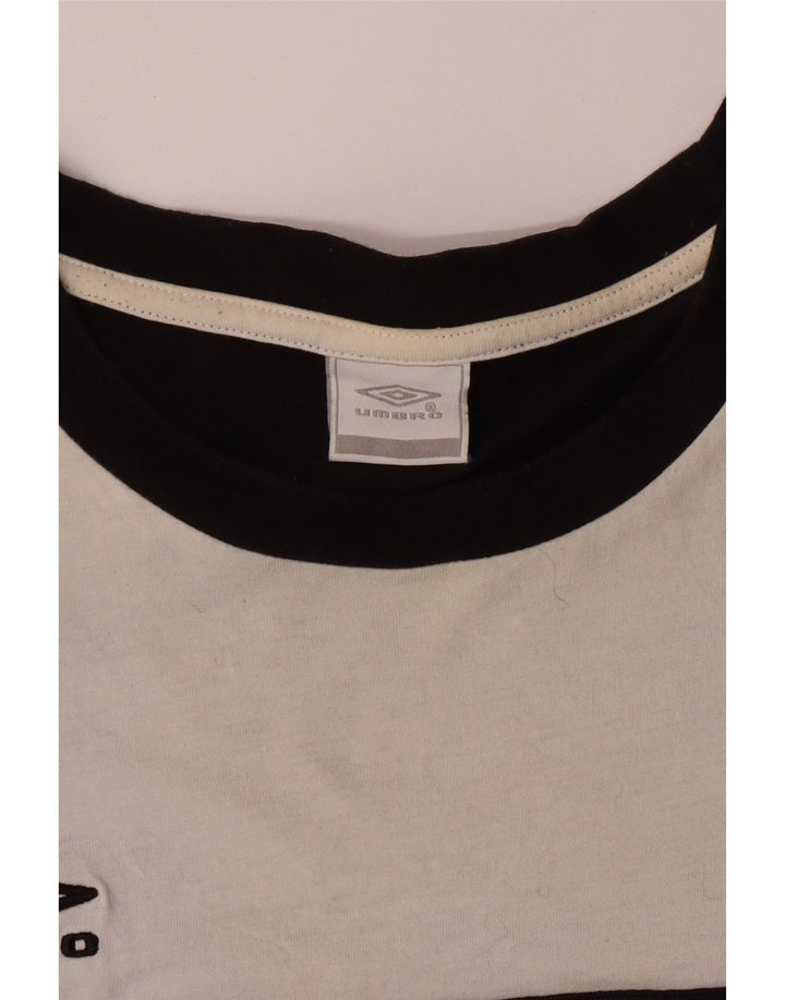 UMBRO Мужская футболка Top XL, черная, хлопок с цветными блоками