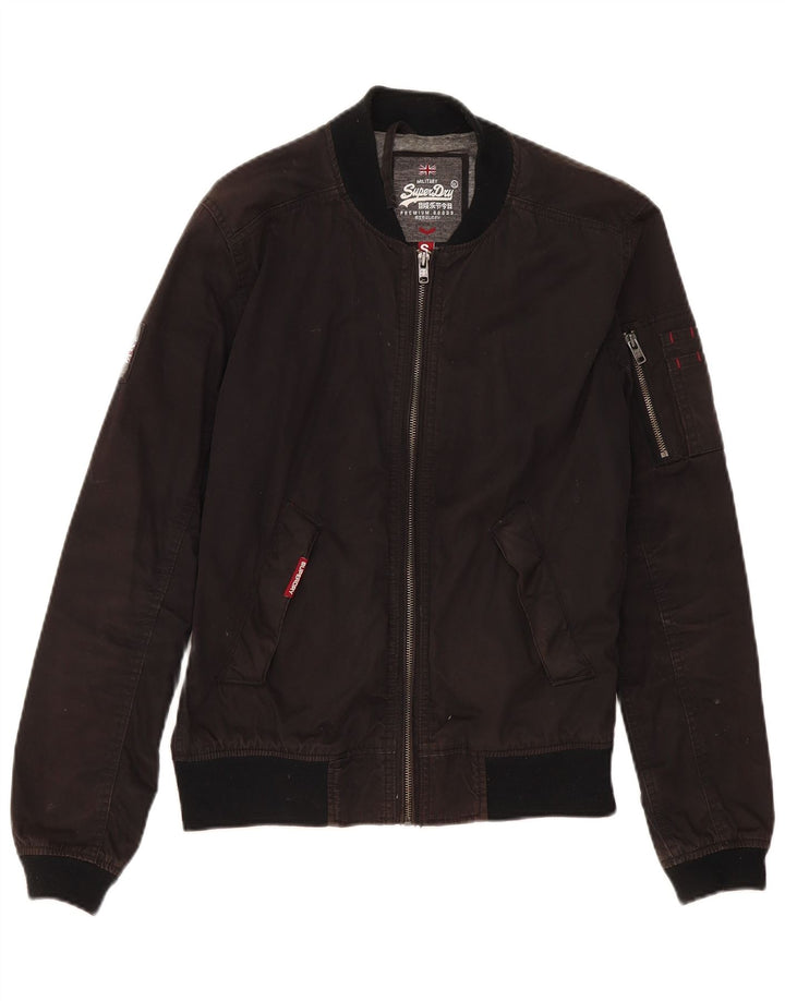 Мужская куртка-бомбер Superdry UK 36, маленькая, черный, хлопок