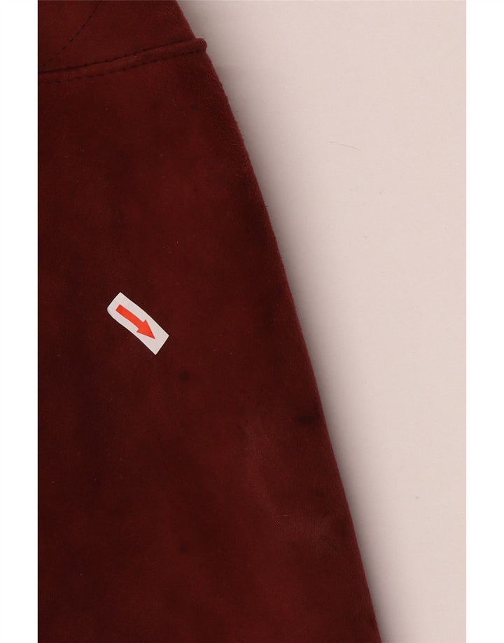 Винтажная женская короткая дубленка IT 42 Medium Burgundy Shearling
