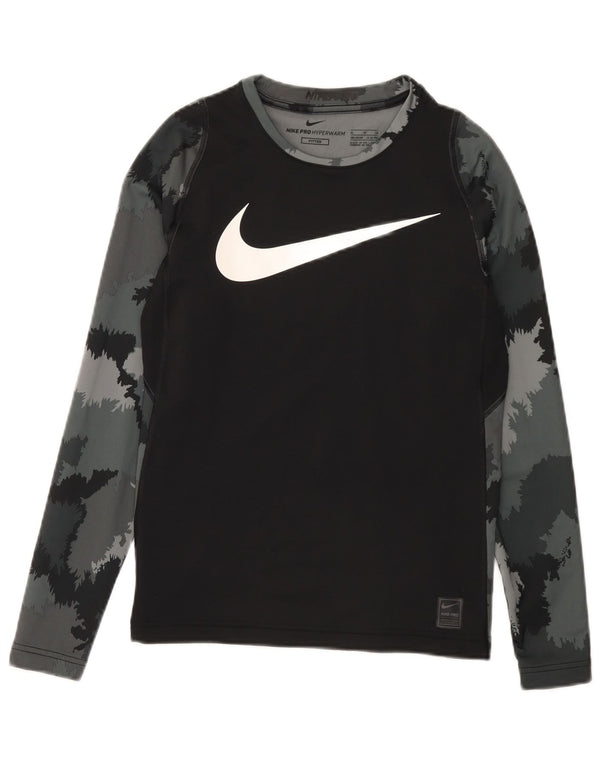 Футболка Nike с графическим принтом и длинными рукавами для мальчиков, 13–14 лет, размер XL, черный камуфляж