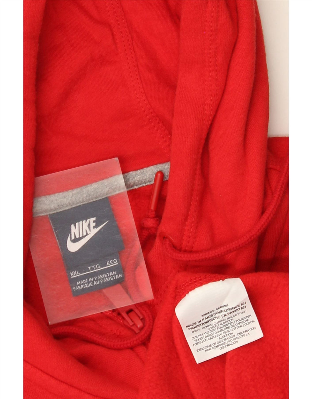 Мужской свитер с капюшоном на молнии Nike 2XL, красный хлопок