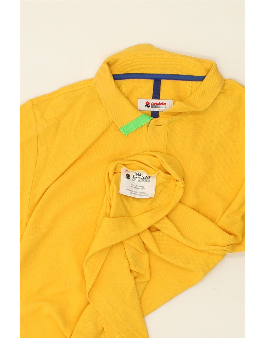 INVICTA Boys Polo Shirt 13-14 Years Yellow Cotton Vintage Invicta and Second-Hand Invicta from Messina Hembry 