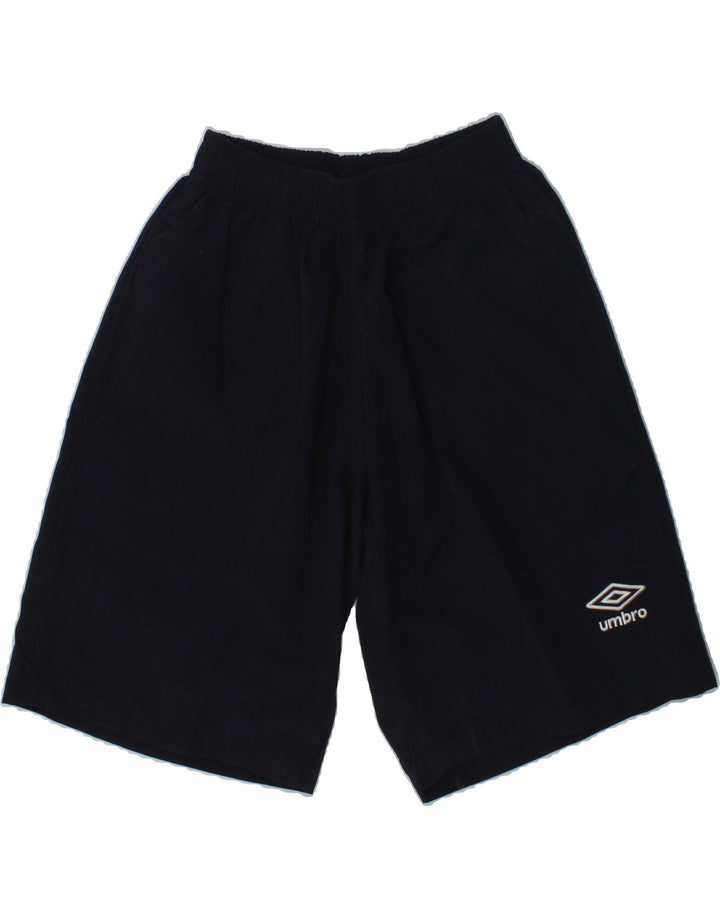 UMBRO Boys Graphic Bermuda Sport Shorts 7-8 Years 3XS Navy Blue Polyester | Vintage Umbro | Thrift | Second-Hand Umbro | Used Clothing | Messina Hembry 