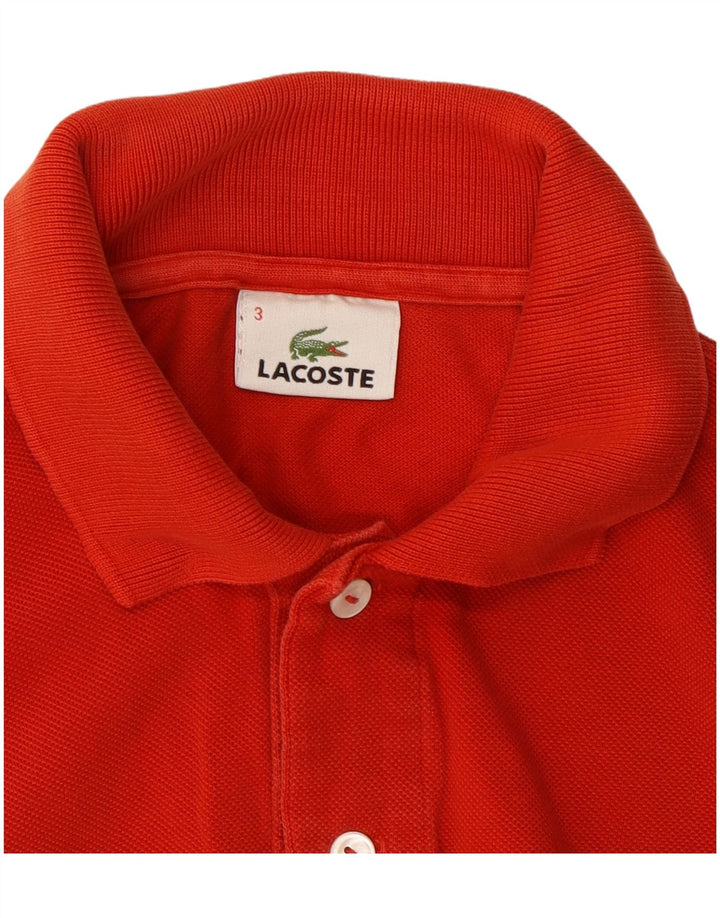 Мужская рубашка-поло LACOSTE, размер 3, маленькая, красный хлопок