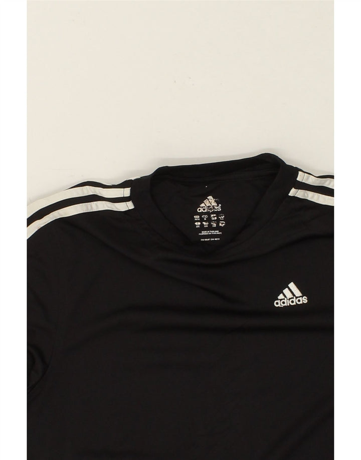 ADIDAS Boys T-Shirt Top 11-12 Years Black Polyester Vintage Adidas and Second-Hand Adidas from Messina Hembry 