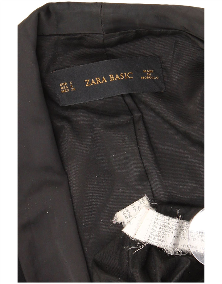 Женский пиджак ZARA UK 10, маленький черный полиэстер
