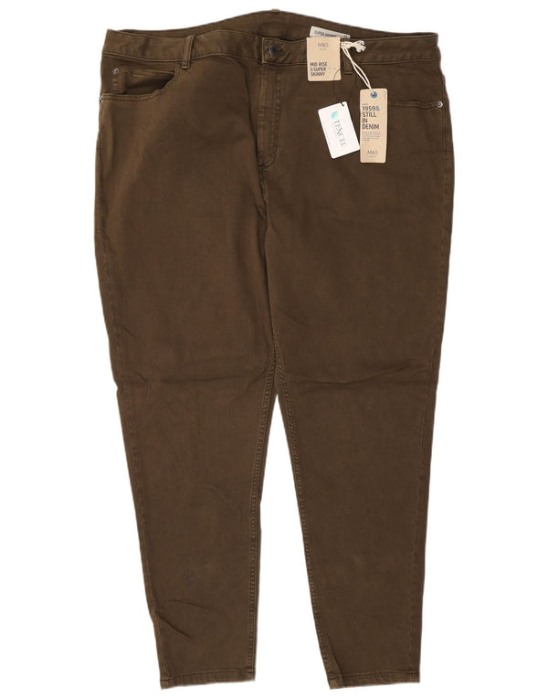 Женские суперскинни со средней посадкой Marks & Spencer UK 22 3XL W42 L28 Коричневые