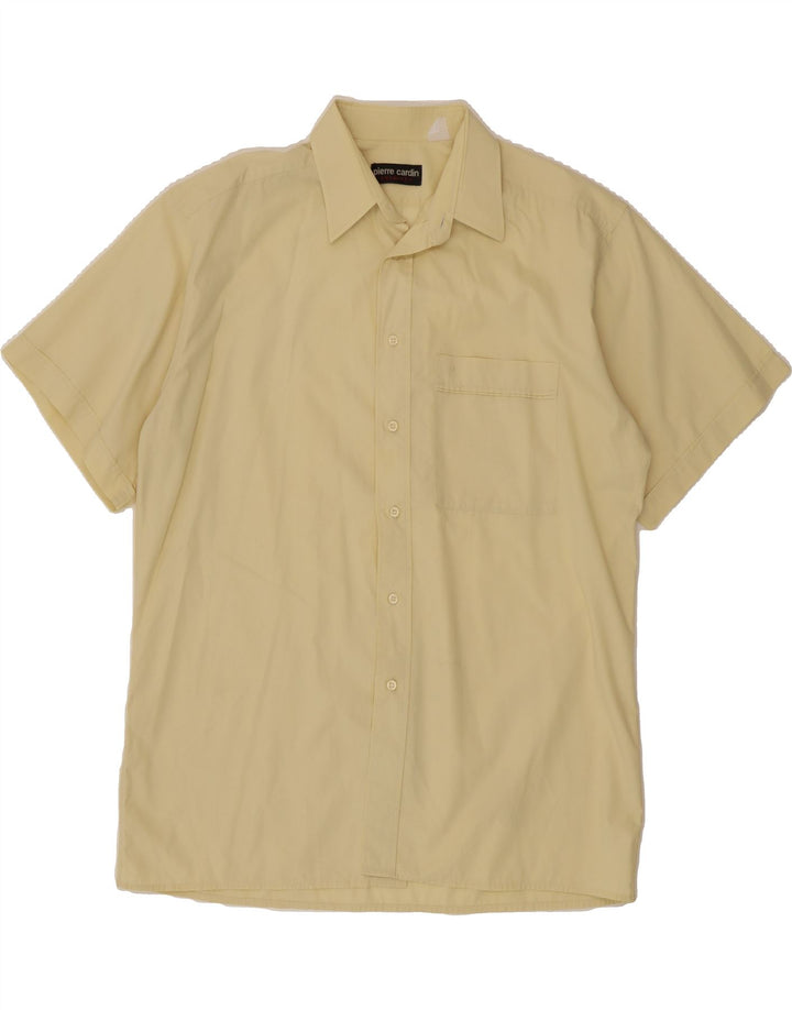 PIERRE CARDIN Mens Short Sleeve Shirt Large Yellow Vintage Pierre Cardin and Second-Hand Pierre Cardin from Messina Hembry 