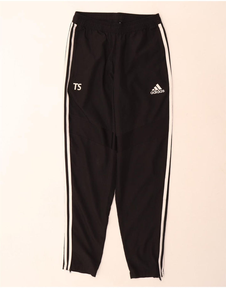 Мужские спортивные брюки Adidas Climalite с графическим рисунком, маленькие черные полиэстеровые брюки