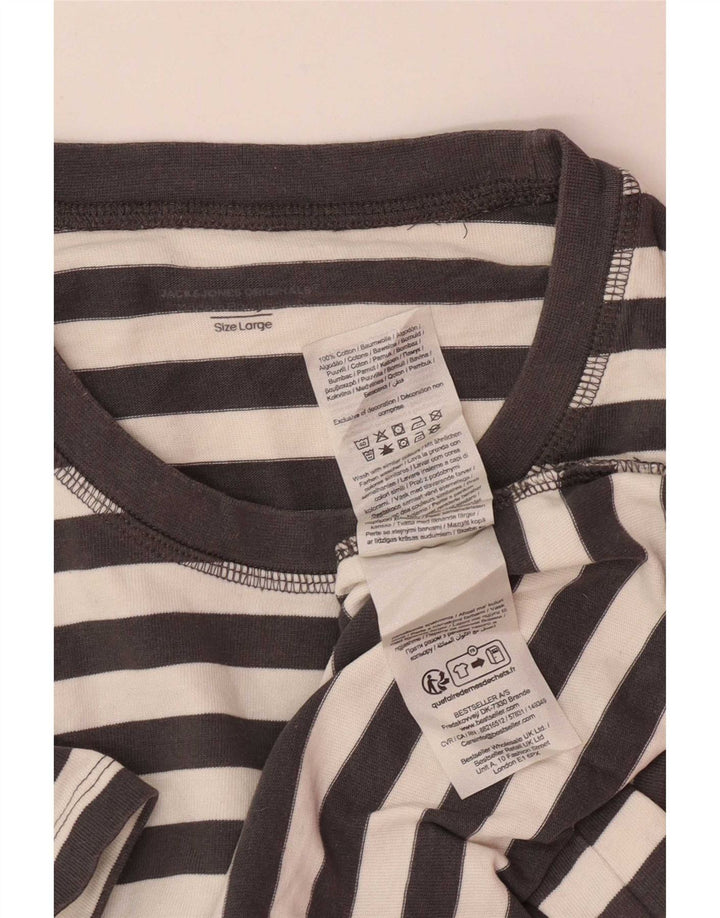 Мужская футболка Jack & Jones из хлопка в большую серую полоску