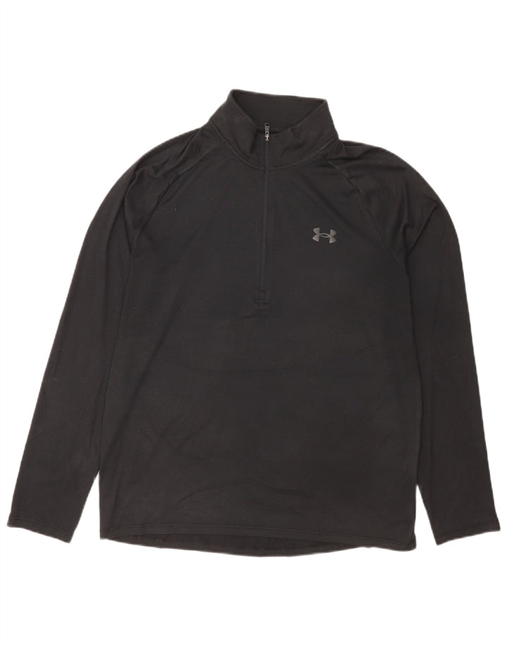 Мужской пуловер с воротником на молнии Under Armour, средний черный спортивный костюм