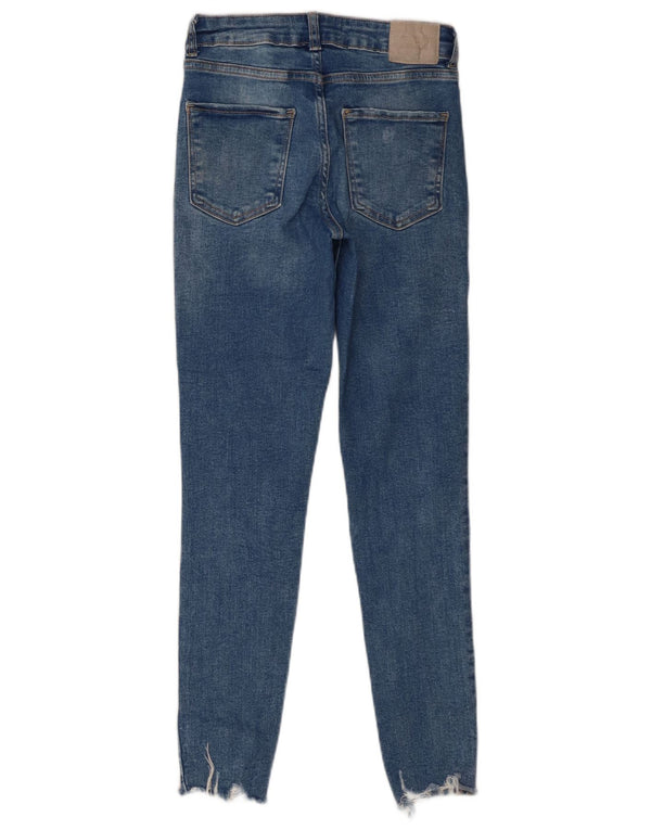 Женские потертые джинсы скинни Zara EU 36 XS W26 L27 синие