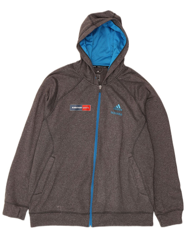 Adidas Mens Climawarm Графический свитер с капюшоном на молнии XL Серый полиэстер