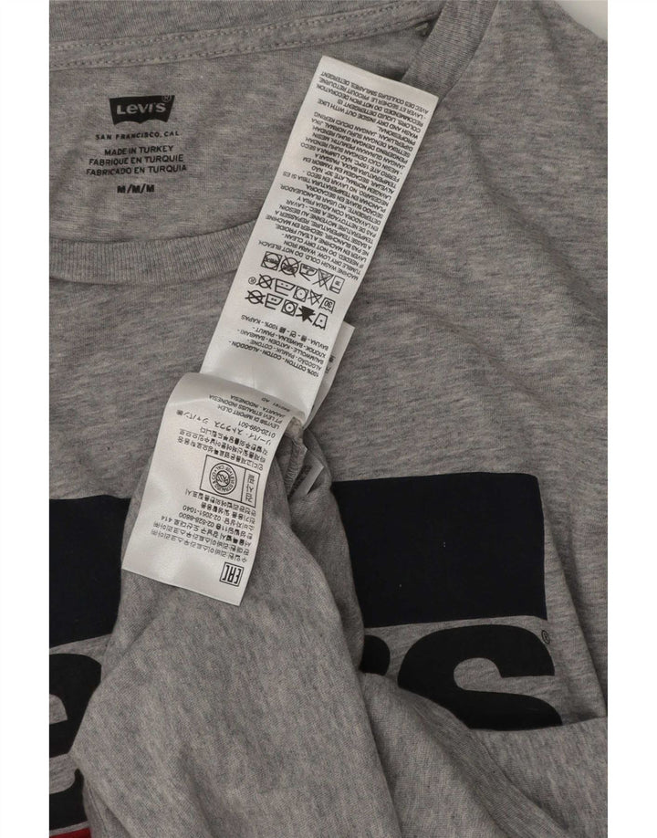 Мужская футболка с рисунком Levi's, хлопковый топ среднего серого цвета