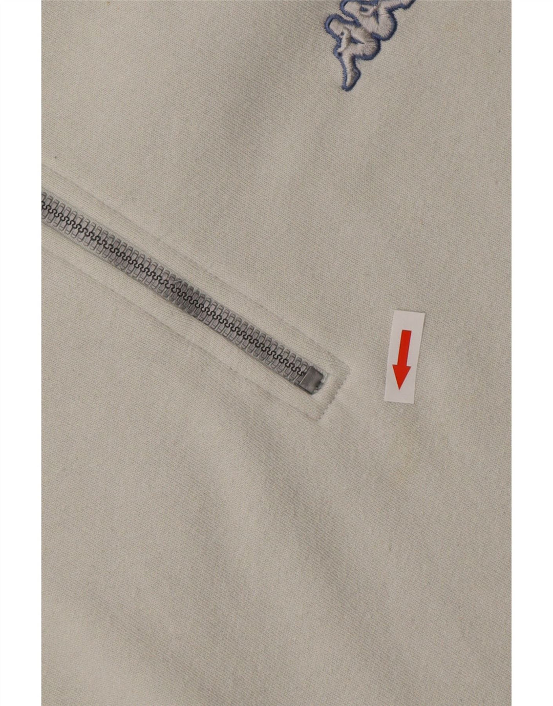 Мужской свитшот Kappa с воротником на молнии XL, белый хлопковый джемпер