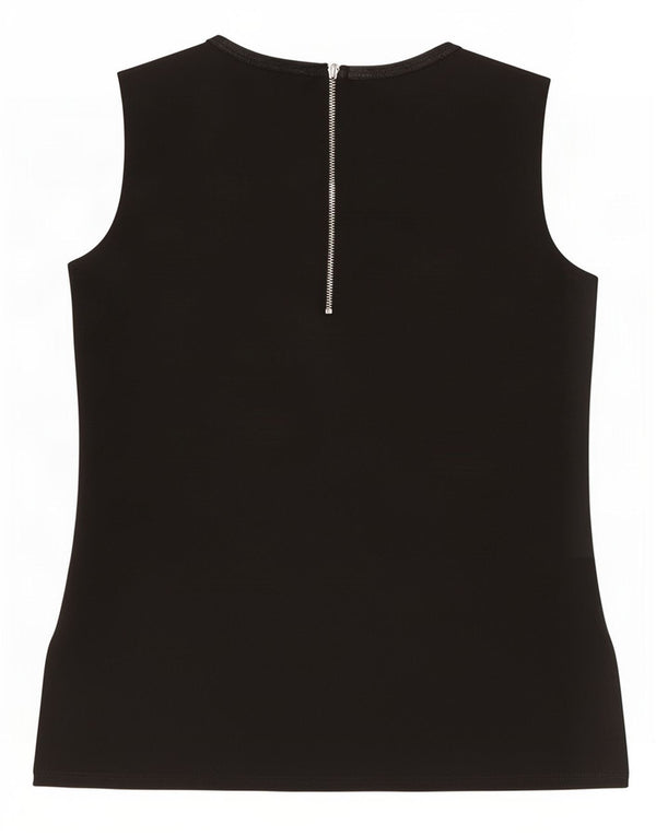 Zara Womens Graphic Sleeveless Blouse Top UK 10 Small Black Polyester
