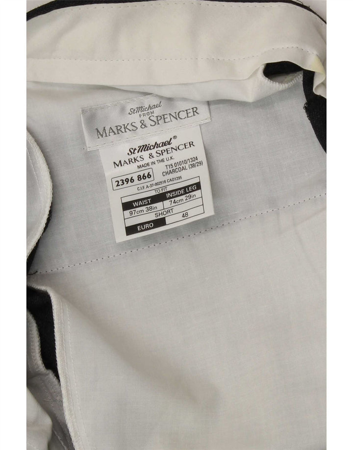 Мужские повседневные брюки Marks & Spencer St. Michael с привязкой W38 L29 серые шерстяные