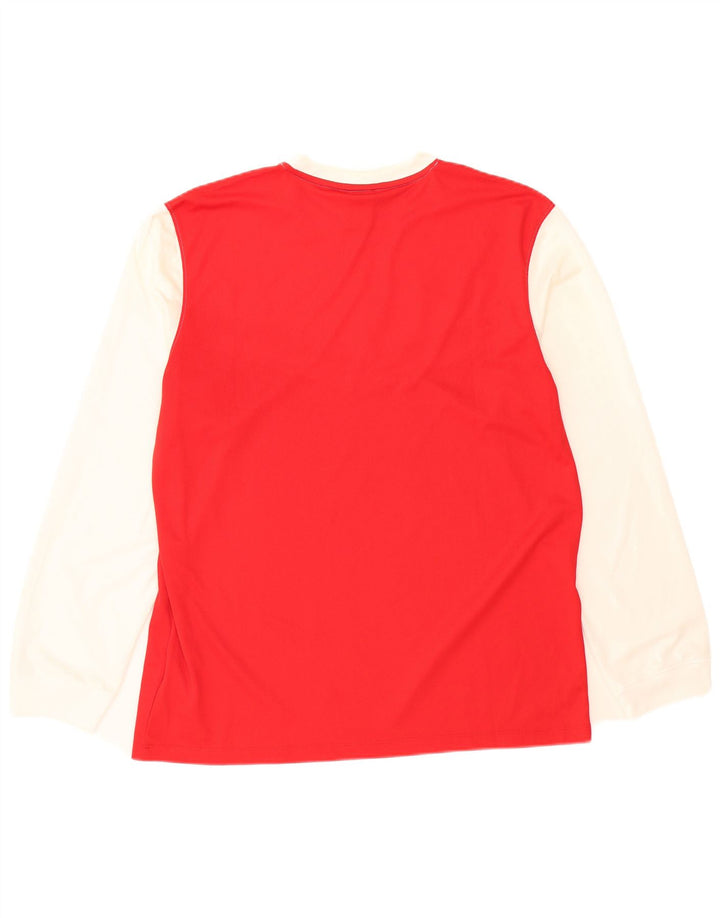 Мужской топ NIKE Dri Fit с длинным рукавом XL, красный полиэстер с цветными блоками