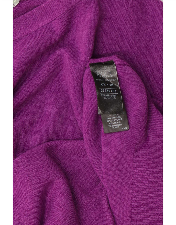 Женский джемпер с круглым вырезом Marks & Spencer UK 18 XL Темно-бордовый