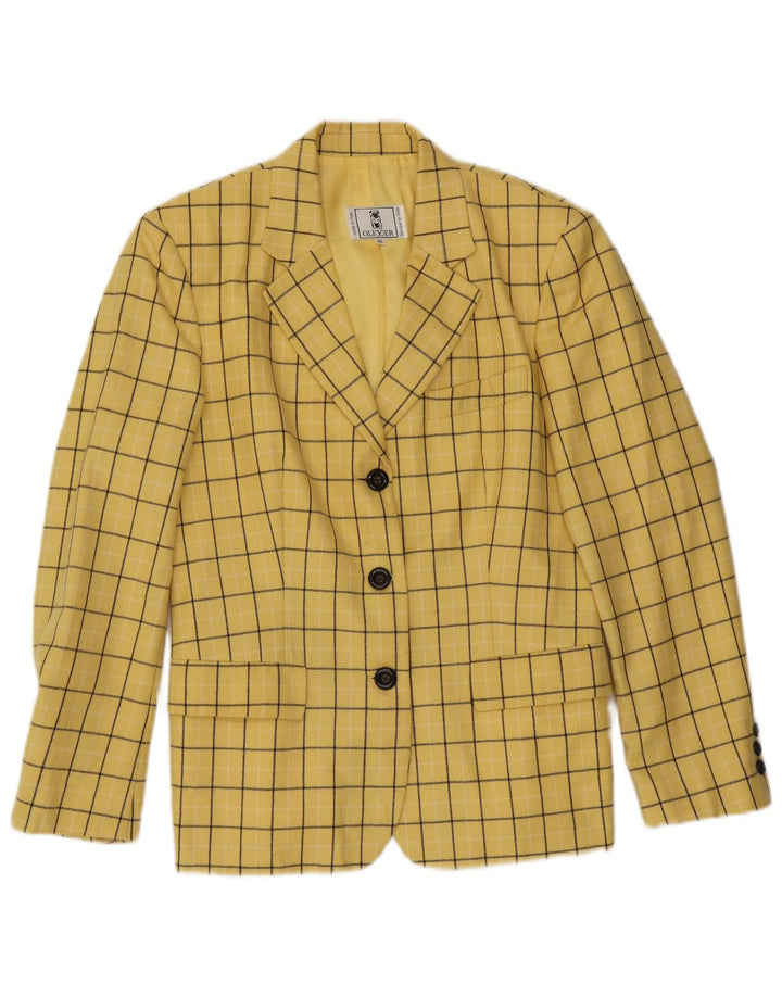Женский пиджак на трех пуговицах Oliver By Valentino IT 46, большая желтая клетка