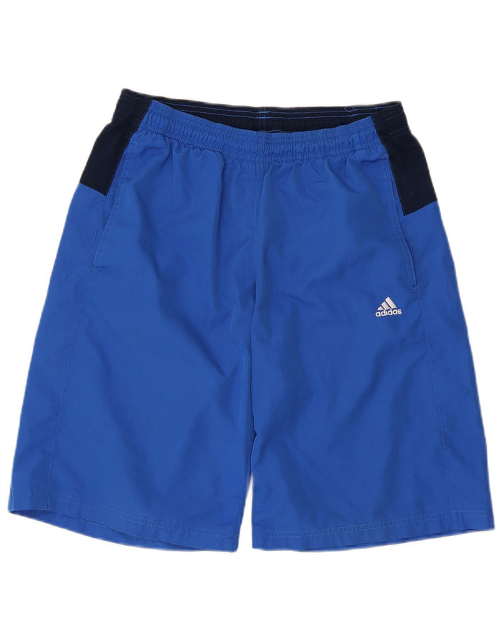 Мужские спортивные шорты Adidas среднего синего цвета из полиэстера с цветными блоками