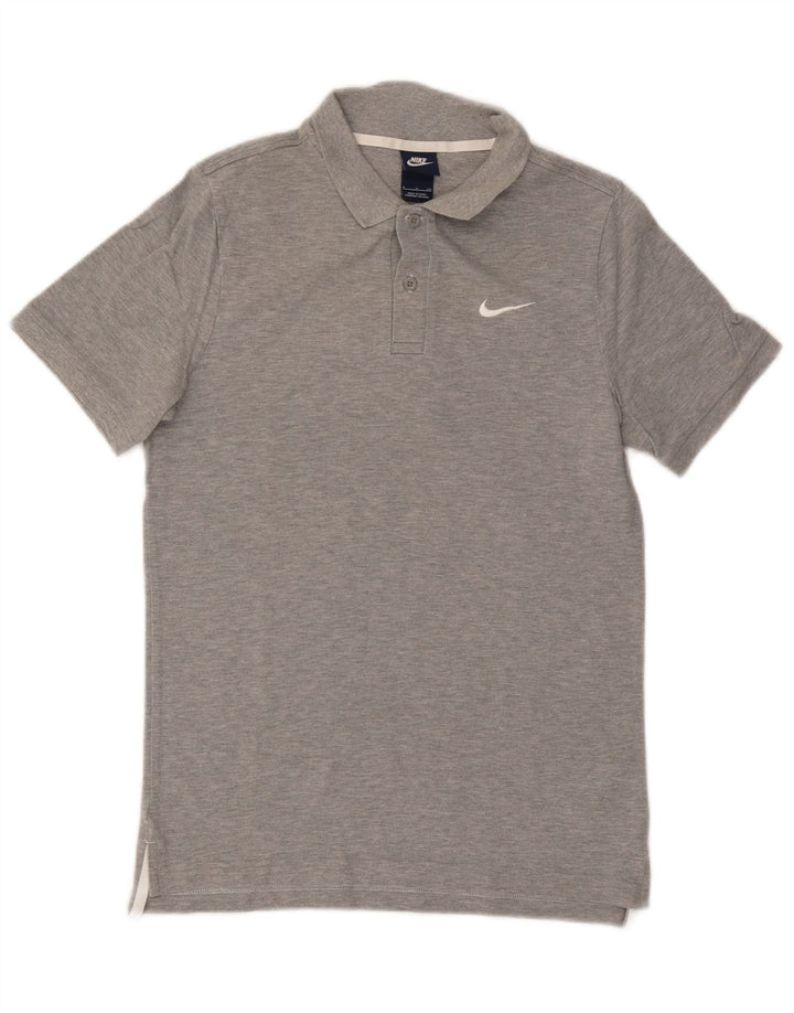 Мужская рубашка-поло Nike, маленькая серая, хлопковая в крапинку